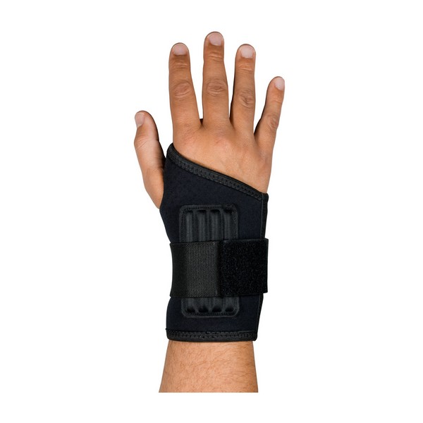 Wrist Support, Ambidextrous, Series: 290-9013, S, Fits Wrist Size: 5-1/2 to 6 in, Neoprene/Terry, Hook and Loop Closure, Elastic Strap, 1 Straps, Black