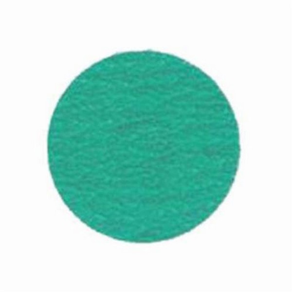 Zirc Coated Abrasive Quick-Change Disc, Type TS Attachment, 3 in Diameter Disc, Zirconia Pro Abrasive, 60 Grit, Medium Grade, 2-Ply Cloth Backing, Y-Weight Backing Weight, Green