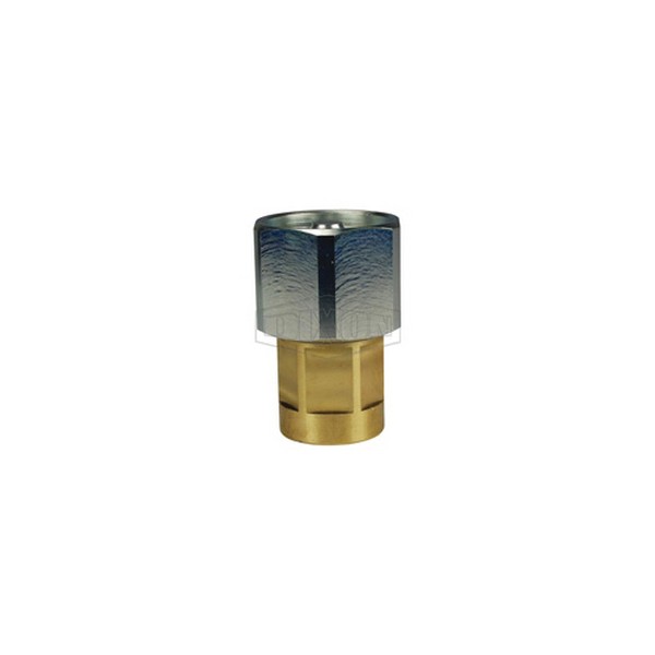 Wingstyle Interchange Hex-Nut Female Coupler, Series: DQC W, 1/4 in Nominal, Female NPTF, 13/16 in Hex, 2.33 in Length, 3000 psi, -40 to 250 °F, Brass, Polished Chrome, 1.49 in OD