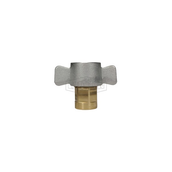 Wingstyle Interchange Female Coupler, Series: DQC W, 3/8-18 Nominal, Female NPTF, 0.81 in Hex, 2.33 in Length, 3000 psi, -40 to 250 °F, Brass, 3.45 in OD