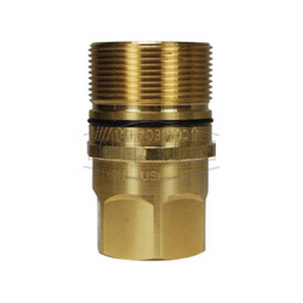 Wingstyle Interchange Female Plug, Series: DQC W, 1/4-18 Nominal, Female NPTF, 1-1/4 in Hex, 2.3 in Length, 3000 psi, -40 to 250 °F, Brass, 1-1/4 in OD