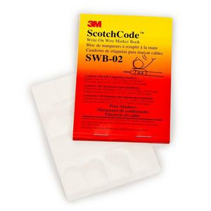 Wire Marker Book, Blank Write-On, Series: SWB, 1-3/4 in Length, 3/4 in Width, White Legend/Background, Vinyl Film