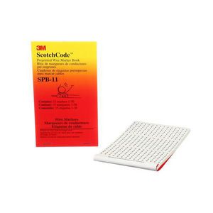Wire Marker Book, Pre-Printed, Series: SPB, 1.37 in Length, 0.22 in Width, Legend: 1 - 30, Black/White Legend/Background, Vinyl Impregnated Cloth Film