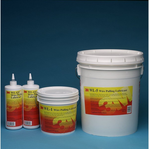 Wire Pulling Lubricant, Series: WL Series, Pail Container, 5 gal Container, 42 lb Net Weight, Polymer Base, Composition: Water, Polyethylene Glycol, Glycols, Polypropylene, Sodium Polyacrylate, Gel Form, Translucent White, Odorless Odor/Scent, 20 to 110 °F, 1.01 Specific Gravity, 6.5 to 8.5 pH, 110000 to 115000 cPs Viscosity