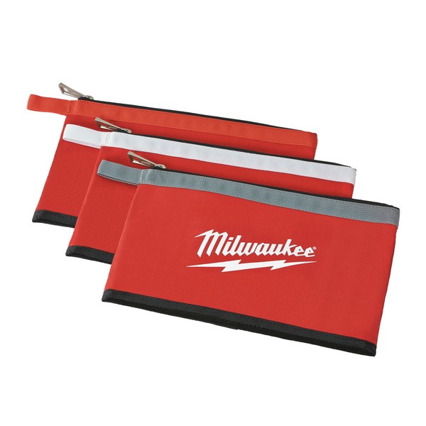 Zipper Pouch, Heavy Duty, #10 Canvas, Black/Red