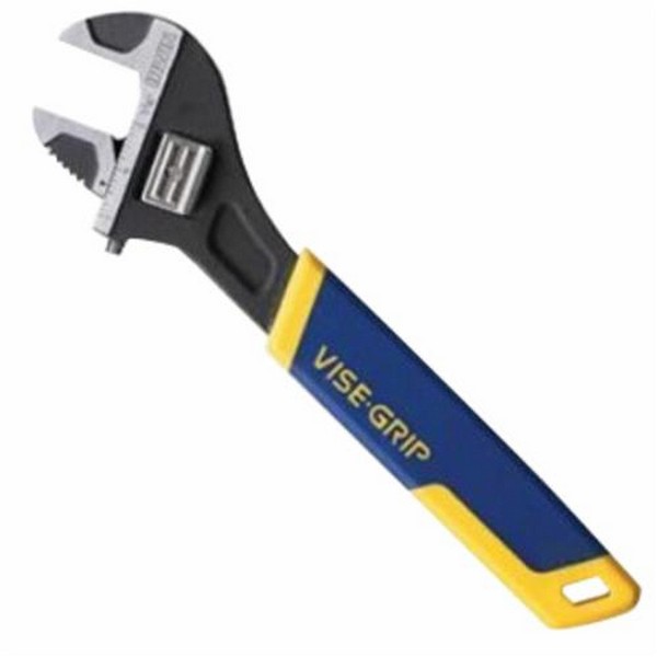 Wrench, Adjustable Wrench, 12 in Overall Length, 1-13/32 in Jaw Width, 7/16 in Jaw Thickness, Grip Handle, Vanadium Steel Body, Tether Ready: Yes, Specifications Met: ANSI Specified, Measurement Scale Included: Yes, Vanadium Steel, Polished Chrome
