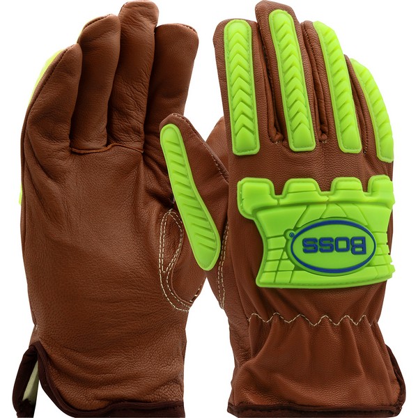 Xtreme Arc Flash Gloves, High Performance, Driver Glove, L Size, Top Grain Goatskin Leather/Kevlar® Palm, Top Grain Goatskin Leather/Kevlar®/Aramid/Thermal Plastic Rubber, Brown, Cut and Sewn/Keystone Thumb Style, Para-Aramid Lining, Slip-On Cuff, Elastic Closure, 10-1/2 in Length, Resists: Abrasion/Cut/Heat/Puncture and Tear