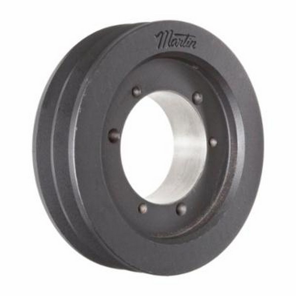 Wedge Stock Sheave, Solid Type A-1, QD Bushed Bore Type, 1/2 to 2 in Bore Dia, 5.2 in Outside Dia, 5.1 in, 2 Grooves, 1.688 in Face Width, SDS Bushing, 1-11/16 in Overall Length, For Use With: 5V Cross Section Belt, Cast Iron