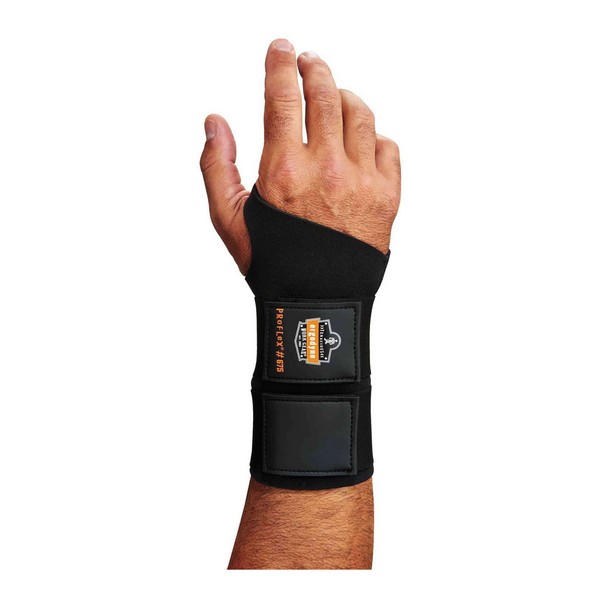 Wrist Support, M, Fits Wrist Size 6 to 7 Inch, Ambidextrous Hand, Reversible Hook and Loop Wrist Strap Closure, Black