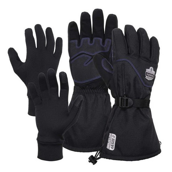 Winter Work Gloves, Waterproof, Series: 825WP, Thermal Glove, L Size, Black, Dexterity/Superior Grip/Touchscreen Fingertip Style, 3M™ Thinsulate™ Lining, Gauntlet Cuff, Resists: Abrasion and Cold