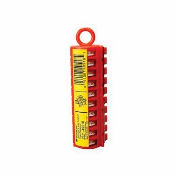 Wire Marker Tape Dispenser, Series: STD, 96 in Label Length, 1/8 in Label Width, Plastic, Red