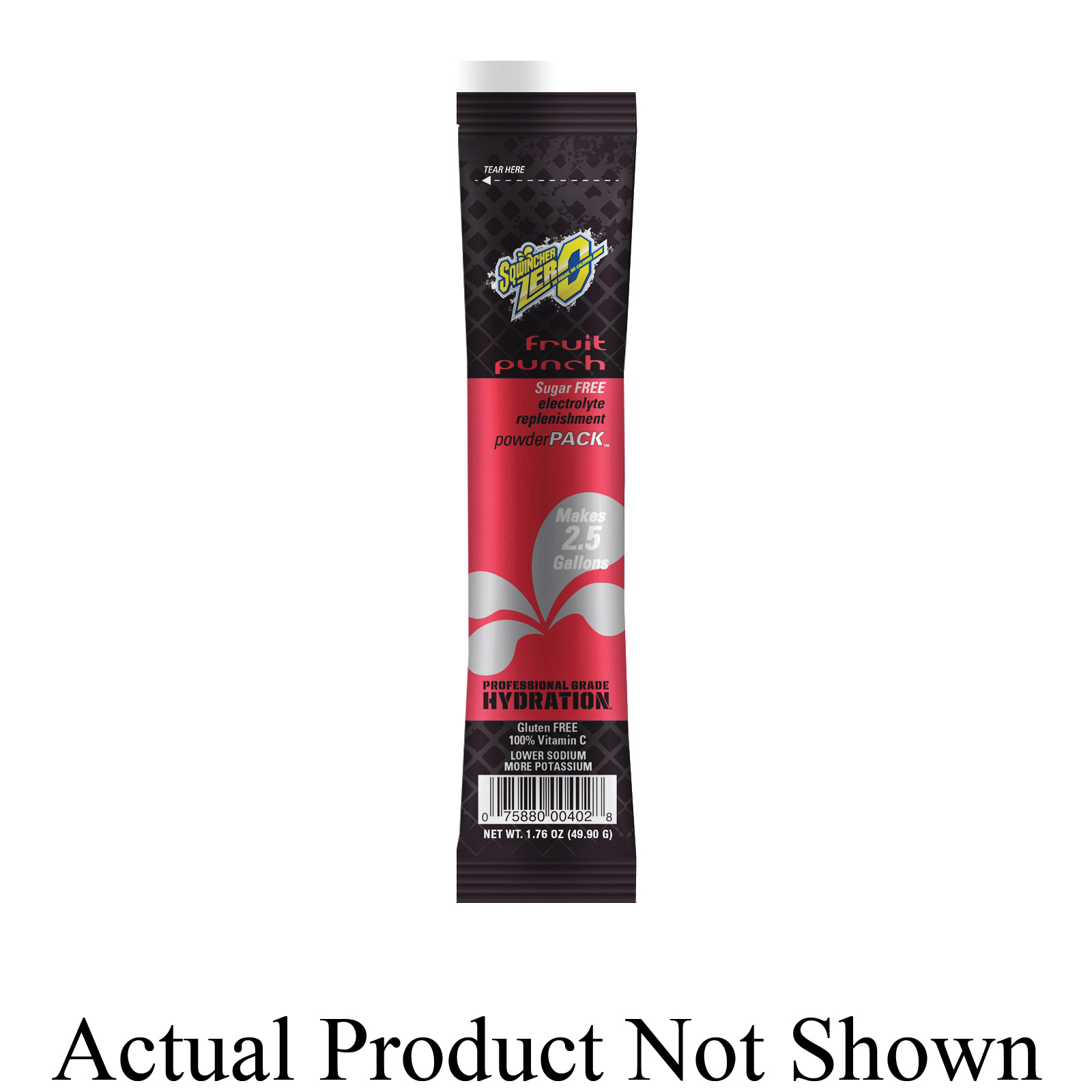 ZERO Sports Drink Mix, 1.76 Ounce Pack, 2.5 Gallonlon Yield, Powder Form, Fruit Punch, 4/Case