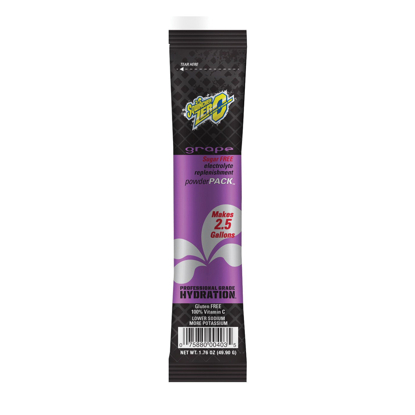 ZERO Sports Drink Mix, 1.76 Ounce Pack, 2.5 Gallonlon Yield, Powder Form, Grape, 4/Case