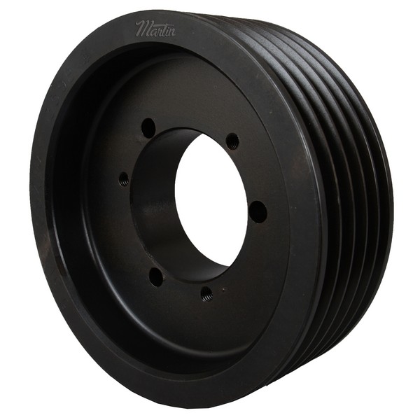 Wedge Sheave, Type A Web, Bushed Bore, 1 to 2-1/8 in Bore, 8 in OD, 7.95 in Pitch Diameter, 5 Grooves, 2-5/16 in Face Width, QD® SK Bushing, 1-15/16 in Overall Length, For Use With: 3V Cross Section Belt, Cast Iron