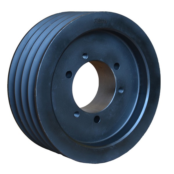 Wedge Sheave, Type A Web, Bushed Bore, 1 to 4 in Bore, 13.2 in OD, 13 in Pitch Diameter, 4 Grooves, 4-7/8 in Face Width, QD® F Bushing, 3-5/8 in Overall Length, For Use With: 8V Cross Section Belt, Cast Iron