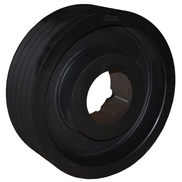 Wedge Sheave, Type A Web, Bushed Bore, 1-15/16 to 4-1/4 in Bore, 20 in OD, 19.8 in Pitch Diameter, 5 Grooves, 6 in Face Width, TB 4545 Bushing, 4-1/2 in Overall Length, For Use With: 8V Cross Section Belt, Cast Iron