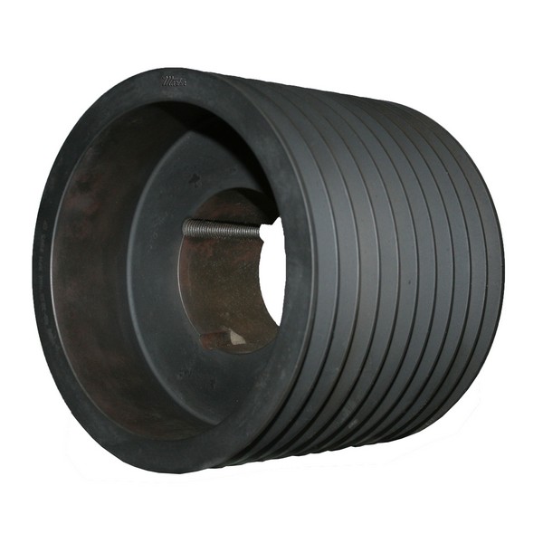 Wedge Sheave, Type A Solid, Bushed Bore, 1-15/16 to 4-1/4 in Bore, 14 in OD, 13.8 in Pitch Diameter, 10 Grooves, 11-5/8 in Face Width, TB 4545 Bushing, 4-1/2 in Overall Length, For Use With: 8V Cross Section Belt, Cast Iron