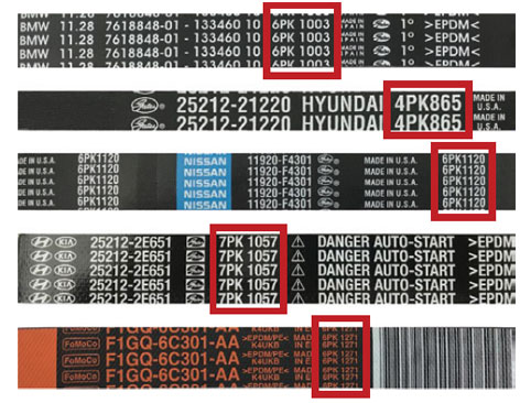 Read a PK Number On a ABDS Serpentine Belt